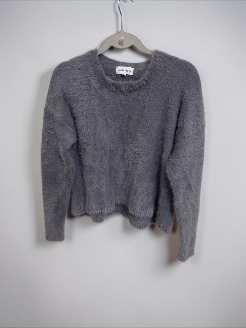 Bella Dahl Fuzzy Heather Gray Crewneck Sweater